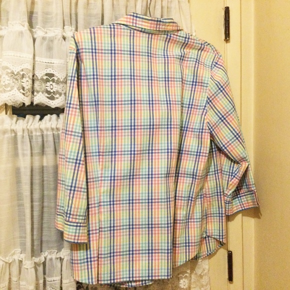 Sag Harbor Cotton Multi Color Plaid Women’s Button Up Shirt - Picture 5 of 6